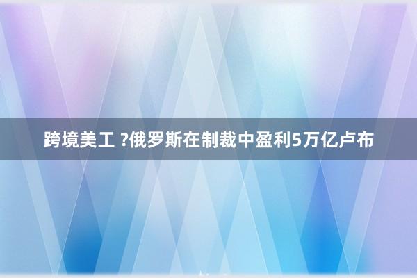 跨境美工 ?俄罗斯在制裁中盈利5万亿卢布