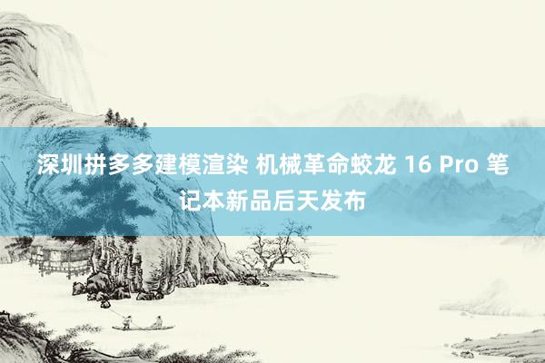 深圳拼多多建模渲染 机械革命蛟龙 16 Pro 笔记本新品后天发布