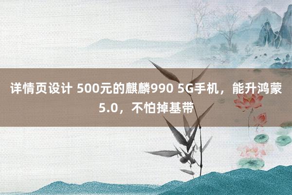 详情页设计 500元的麒麟990 5G手机，能升鸿蒙5.0，不怕掉基带