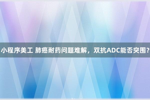 小程序美工 肺癌耐药问题难解，双抗ADC能否突围？