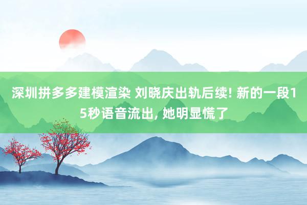 深圳拼多多建模渲染 刘晓庆出轨后续! 新的一段15秒语音流出, 她明显慌了